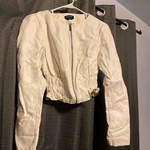 White Crop Bebe Jacket